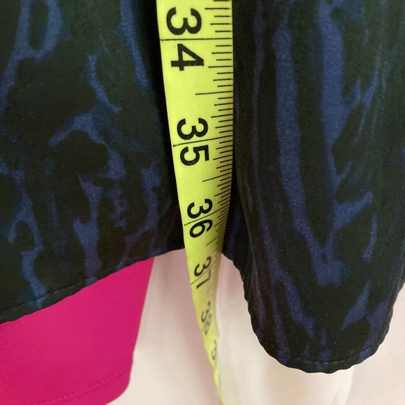 NWT Gigi Parker Dress Womens Sz M‎ Navy Blue Animal Print Eclipse Tiered Blouson - Picture 11 of 11